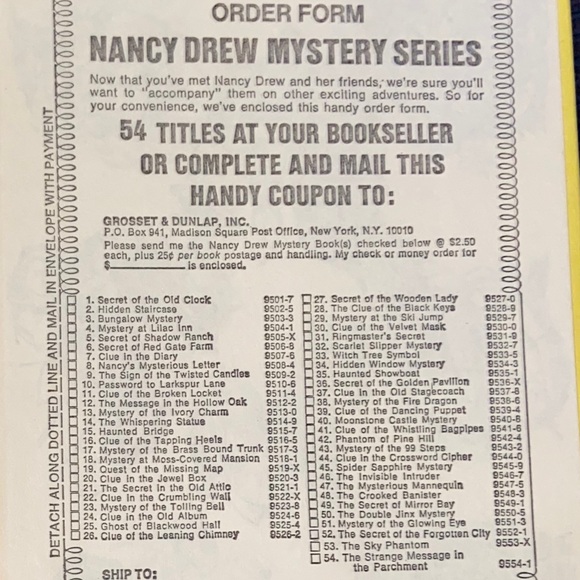❌SOLD❌ 3 VINTAGE Nancy Drew Hardcover Books #1,5,6 - Picture 5 of 10